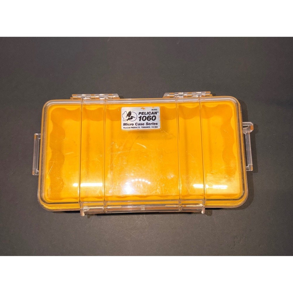 Pelican 1060 Micro Case Clear Yellow Water Resistant Hard Shell Storage Box USA